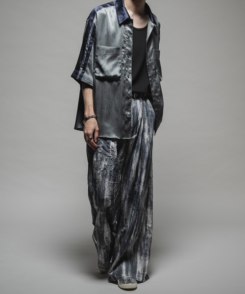 CASPER JOHN（キャスパージョン）の「Striped crepe satin bowling shirts/楊柳サテンボーリングシャツ（シャツ/ブラウス・メンズ・ブラック/グレー/ブルー・X-SMALL/SMALL/MEDIUM/LARGE）」の20枚目の写真