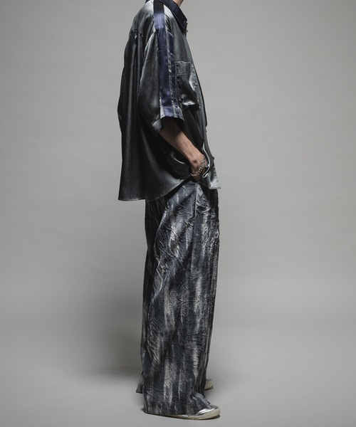 CASPER JOHN（キャスパージョン）の「Striped crepe satin bowling shirts/楊柳サテンボーリングシャツ（シャツ/ブラウス・メンズ・ブラック/グレー/ブルー・X-SMALL/SMALL/MEDIUM/LARGE）」の21枚目の写真