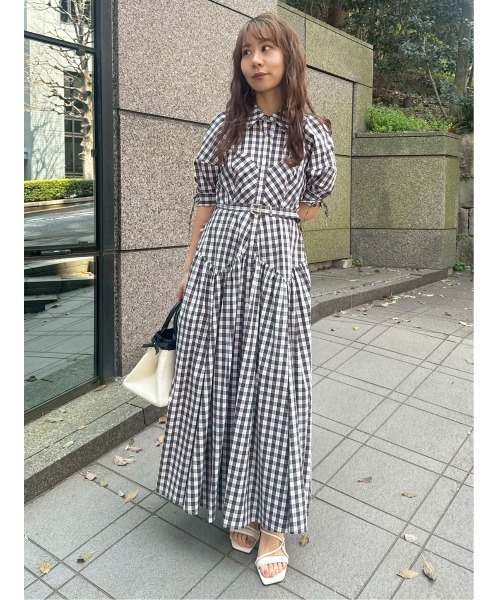 LILY BROWN（リリーブラウン）の「パフスリーブフレアシャツワンピース