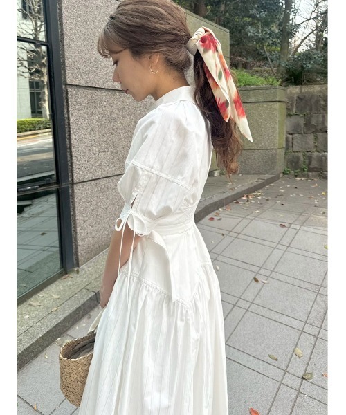 Plage プラージュ シャツワンピース　パフスリーブ　ロング　フレア　白 楽天市場】plage シャツワンピースの通販