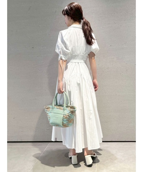美品⭐️ルネ Rene フレア コットン パフスリーブ シャツワンピース S セール】パフスリーブフレアシャツワンピース（ワンピース