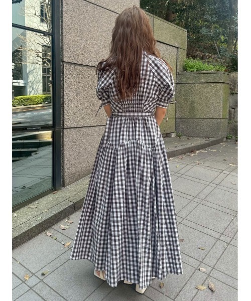 LILY BROWN パフスリーブフレアシャツワンピース Mサイズ未使用タグ付き LILY BROWN（リリーブラウン）の「パフスリーブフレアシャツ