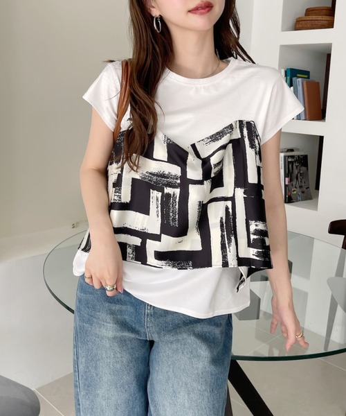 超人気✿春夏◎エディフィス　パネルドッキング Tシャツ　1.7万　コットン　L セール】UVカット・吸水速乾・防シワ PERFECTECH メッシュT