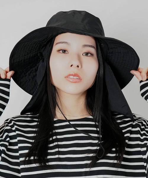 KiU（キウ）の「紫外線防止 キウプロテクトハット サンシェード付き UVカット（ハット・レディース・ブラック/カーキ/ベージュ・FREE）」の15枚目の写真