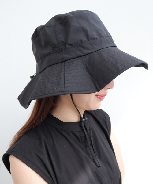 KiU（キウ）の「紫外線防止 キウプロテクトハット サンシェード付き UVカット（ハット・レディース・ブラック/カーキ/ベージュ・FREE）」の20枚目の写真
