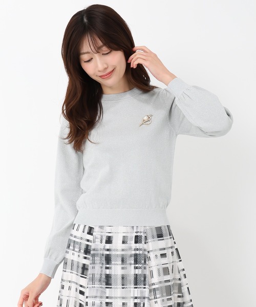 MISCH MASCH(ミッシュマッシュ)の「ブローチ付きラメバリエーションニット(ニット/セーター・レディース・ホワイト/シルバー/ホワイト×ブラック/イエロー・フリ-)」の18枚目の写真
