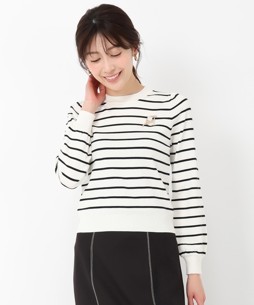 MISCH MASCH(ミッシュマッシュ)の「ブローチ付きラメバリエーションニット(ニット/セーター・レディース・ホワイト/シルバー/ホワイト×ブラック/イエロー・フリ-)」の5枚目の写真