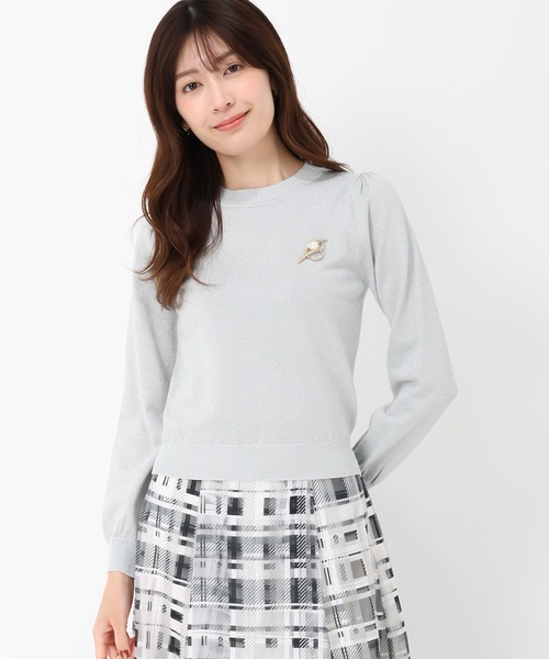 MISCH MASCH(ミッシュマッシュ)の「ブローチ付きラメバリエーションニット(ニット/セーター・レディース・ホワイト/シルバー/ホワイト×ブラック/イエロー・フリ-)」の15枚目の写真