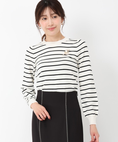 MISCH MASCH(ミッシュマッシュ)の「ブローチ付きラメバリエーションニット(ニット/セーター・レディース・ホワイト/シルバー/ホワイト×ブラック/イエロー・フリ-)」の14枚目の写真