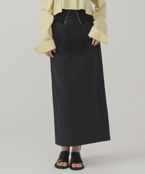 Ray BEAMS（レイビームス）の「フリンジ 2way タイト スカート（スカート・レディース・ブラック/アイボリー・1/0）」の2枚目の写真
