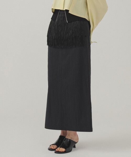 Ray BEAMS（レイビームス）の「フリンジ 2way タイト スカート（スカート・レディース・ブラック/アイボリー・1/0）」の5枚目の写真