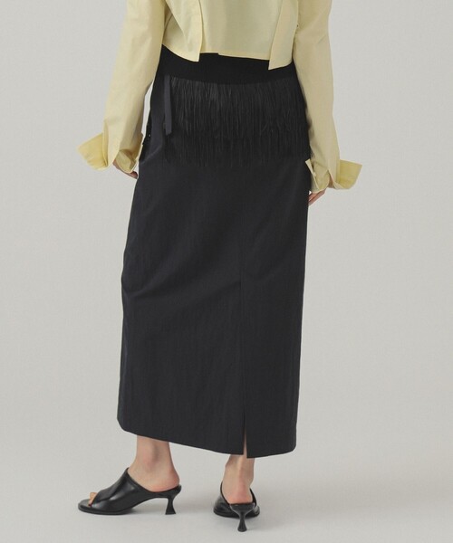 Ray BEAMS（レイビームス）の「フリンジ 2way タイト スカート（スカート・レディース・ブラック/アイボリー・1/0）」の6枚目の写真