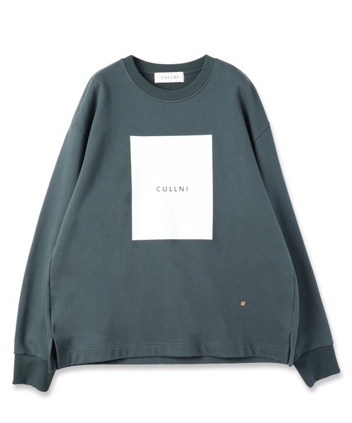 CULLNI クルニ ロゴ刺繍 カットソー 黒 ロンT CULLNI [クルニ] 人気の刺繍ロゴTシャツ！透け感なく高級感が