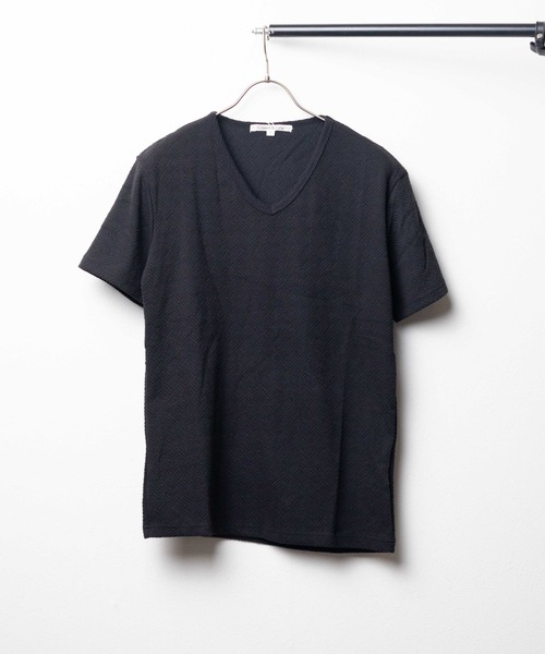 B.I.D.(ビーアイディー)の「《Growth by Grail》ワンポイント針抜きVネックT(Tシャツ/カットソー・メンズ・グレー/ブラック/ホワイト・X-LARGE/LARGE/MEDIUM)」の1枚目の写真