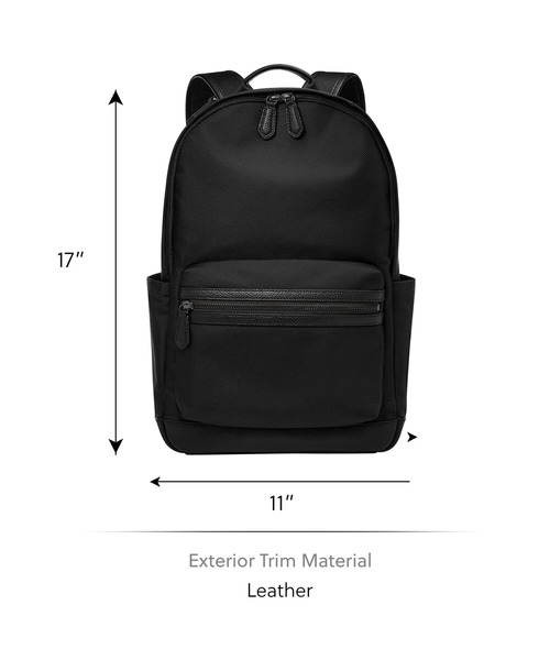 FOSSIL（フォッシル）の「フォッシル リュックサック メンズ ナイロン/合成 ブラック スマホ収納可 MBG9630001（バックパック/リュック・メンズ・ブラック・FREE）」の4枚目の写真