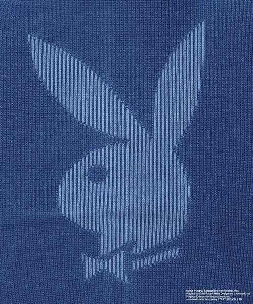 PLAYBOY（プレイボーイ）の「【SEQUENZ（シークエンズ）】PB RHD KNIT ZIP PK / プレイボーイ ジャケット ニット フルジップ センターロゴ（パーカー・メンズ・ブラック/ブルーグレー・SMALL/MEDIUM/LARGE）」の5枚目の写真