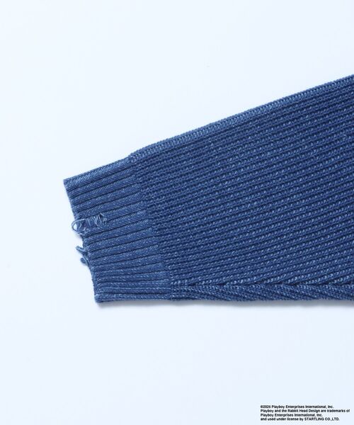 PLAYBOY（プレイボーイ）の「【SEQUENZ（シークエンズ）】PB RHD KNIT ZIP PK / プレイボーイ ジャケット ニット フルジップ センターロゴ（パーカー・メンズ・ブラック/ブルーグレー・SMALL/MEDIUM/LARGE）」の6枚目の写真