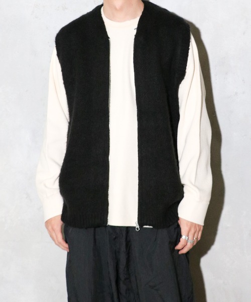 TOWNCRAFT（タウンクラフト）の「TOWNCRAFT / タウンクラフト SHAGGY PATTERN ZIP VEST シャギーニット ジップアップベスト（ベスト・メンズ・その他3/その他2/その他1/レオパード/ブラック・MEDIUM/LARGE/X-SMALL）」の6枚目の写真