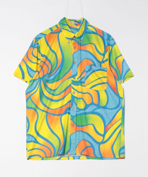 Maunaloa(マウナロア)の「【Maunaloa】Ocean Blue Bird ネオンハイビMEN'Sシャツ(シャツ/ブラウス・メンズ・ネイビー/ピンク/ブルー・L/M)」の4枚目の写真