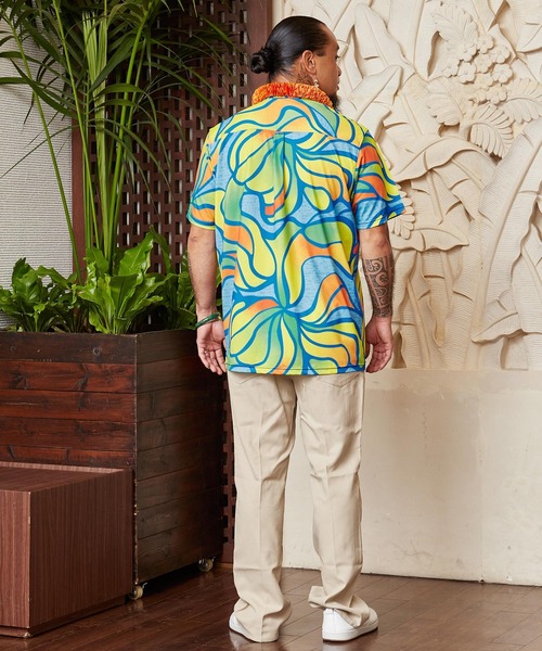 Maunaloa(マウナロア)の「【Maunaloa】Ocean Blue Bird ネオンハイビMEN'Sシャツ(シャツ/ブラウス・メンズ・ネイビー/ピンク/ブルー・L/M)」の7枚目の写真