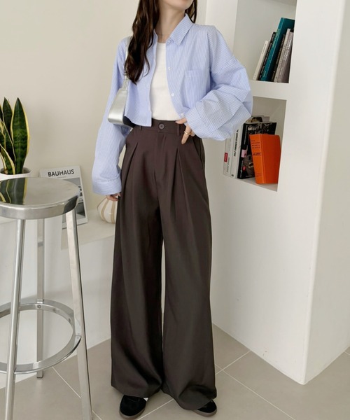 TREOVER(トレオーバー)の「【羽織に大活躍】ポケット付きクロップド丈シャツ(シャツ/ブラウス・レディース・ベージュ系/グリーン系/サックスブルー系/ブルー系/ピンク系/レッド系/オフホワイト・FREE)」の19枚目の写真