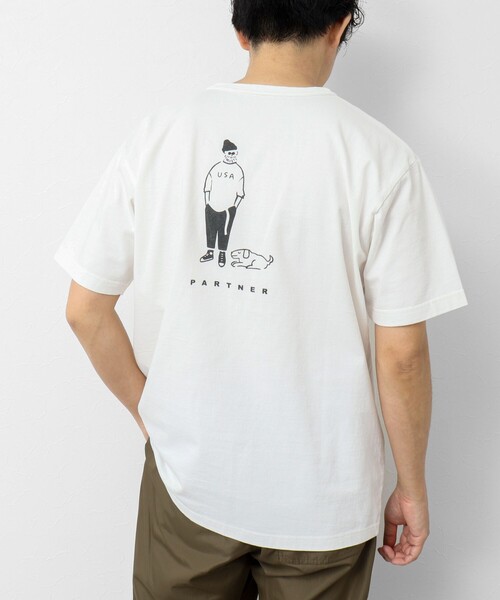 BARNS OUTFITTERS(バーンズアウトフィッターズ)の「【BARNS OUTFITTERS】別注タフネックT PARTNER 25SS(Tシャツ/カットソー・メンズ・ホワイト/キナリ/ピンク/チャコールグレー・S/M/L)」の2枚目の写真