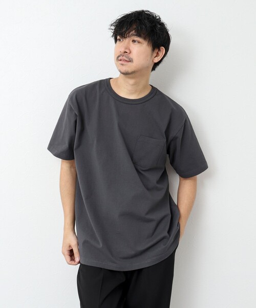 BARNS OUTFITTERS(バーンズアウトフィッターズ)の「【BARNS OUTFITTERS】別注タフネックT PARTNER 25SS(Tシャツ/カットソー・メンズ・ホワイト/キナリ/ピンク/チャコールグレー・S/M/L)」の6枚目の写真