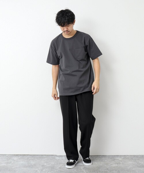 BARNS OUTFITTERS(バーンズアウトフィッターズ)の「【BARNS OUTFITTERS】別注タフネックT PARTNER 25SS(Tシャツ/カットソー・メンズ・ホワイト/キナリ/ピンク/チャコールグレー・S/M/L)」の9枚目の写真