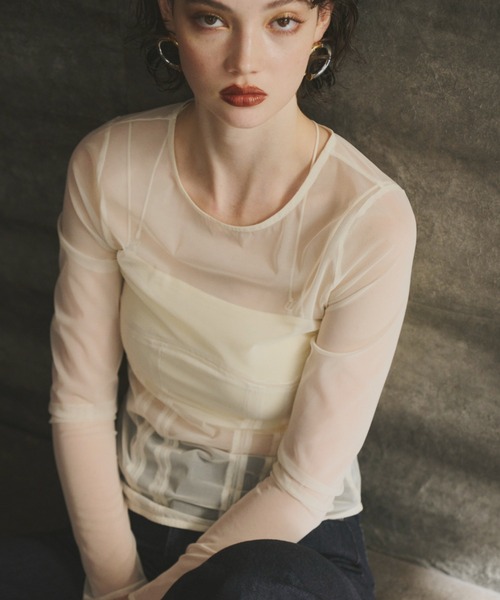 corset style sheer tops コルセットスタイルシアートップス（T