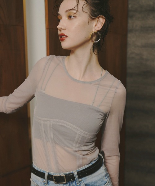 トップス ANDRESD corset style sheer tops | ANDRESD