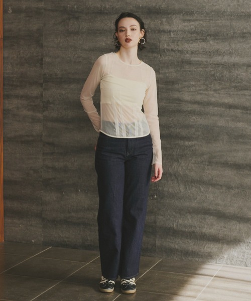corset style sheer tops コルセットスタイルシアートップス