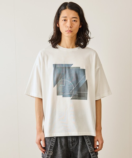 JUNRED(ジュンレッド)の「ジオメトリックアートTシャツ(Tシャツ/カットソー・メンズ・ホワイト/ブラック・S/M/L)」の8枚目の写真