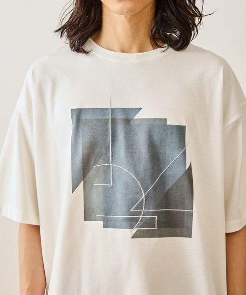 JUNRED(ジュンレッド)の「ジオメトリックアートTシャツ(Tシャツ/カットソー・メンズ・ホワイト/ブラック・S/M/L)」の11枚目の写真
