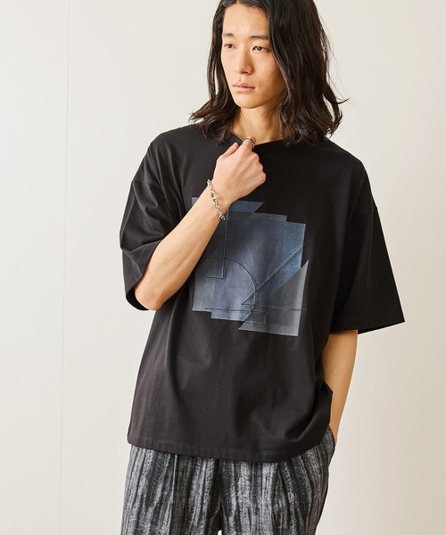 JUNRED(ジュンレッド)の「ジオメトリックアートTシャツ(Tシャツ/カットソー・メンズ・ホワイト/ブラック・S/M/L)」の17枚目の写真