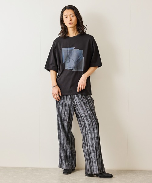 JUNRED(ジュンレッド)の「ジオメトリックアートTシャツ(Tシャツ/カットソー・メンズ・ホワイト/ブラック・S/M/L)」の18枚目の写真