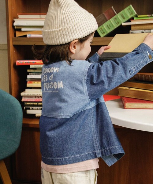 BRANSHES（ブランシェス）の「配色デニムジャケット（デニムジャケット・キッズ・ブルー・140/130/120/110/100/90/150）」の6枚目の写真