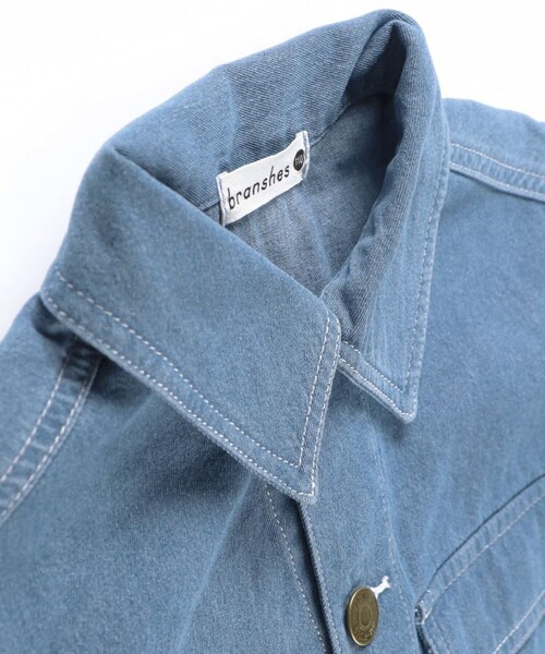 BRANSHES（ブランシェス）の「配色デニムジャケット（デニムジャケット・キッズ・ブルー・140/130/120/110/100/90/150）」の9枚目の写真