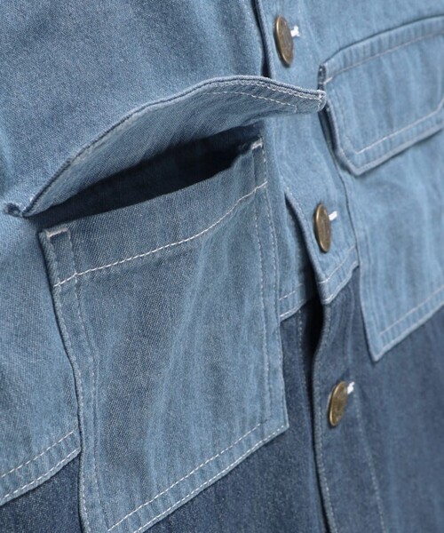 BRANSHES（ブランシェス）の「配色デニムジャケット（デニムジャケット・キッズ・ブルー・140/130/120/110/100/90/150）」の10枚目の写真