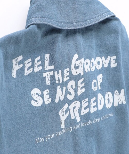 BRANSHES（ブランシェス）の「配色デニムジャケット（デニムジャケット・キッズ・ブルー・140/130/120/110/100/90/150）」の14枚目の写真