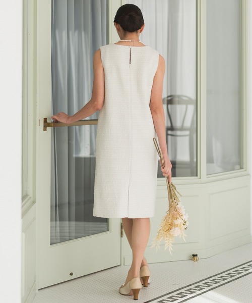 Rebloom（リブルーム Rebloom Reb loom）の「【セットアップ対応/洗える/セレモニースーツ】ツイードノースリーブワンピース 単品 ≪卒園式 入園式 ママスーツ≫（スーツスカート・レディース・ホワイト/ブラック・S/L/M）」の12枚目の写真