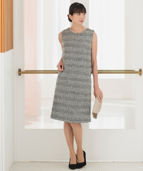 Rebloom（リブルーム Rebloom Reb loom）の「【セットアップ対応/洗える/セレモニースーツ】ツイードノースリーブワンピース 単品 ≪卒園式 入園式 ママスーツ≫（スーツスカート・レディース・ホワイト/ブラック・S/L/M）」の13枚目の写真