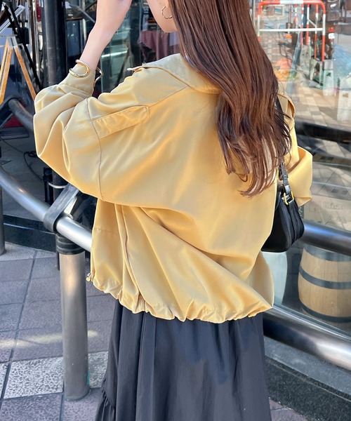 Futier land(フューティアランド)の「スタンドカラーダブルポケットジャケット(ブルゾン・レディース・カーキ/ブラック/ベージュ・FREE)」の6枚目の写真