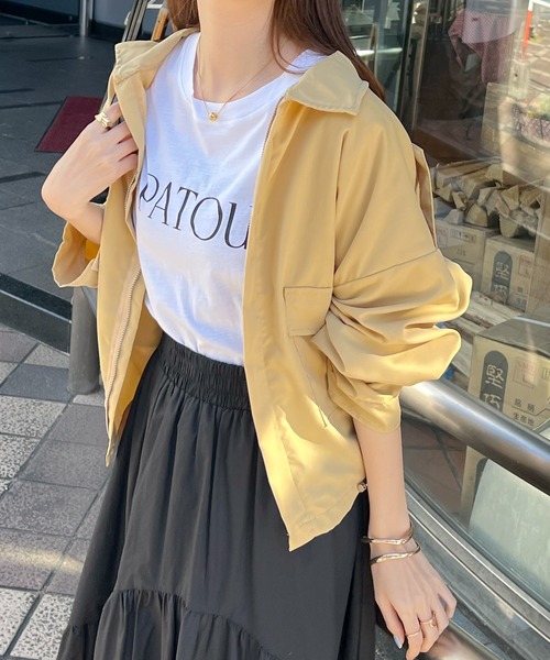 Futier land(フューティアランド)の「スタンドカラーダブルポケットジャケット(ブルゾン・レディース・カーキ/ブラック/ベージュ・FREE)」の5枚目の写真