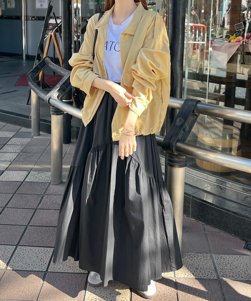 Futier land(フューティアランド)の「スタンドカラーダブルポケットジャケット(ブルゾン・レディース・カーキ/ブラック/ベージュ・FREE)」の8枚目の写真