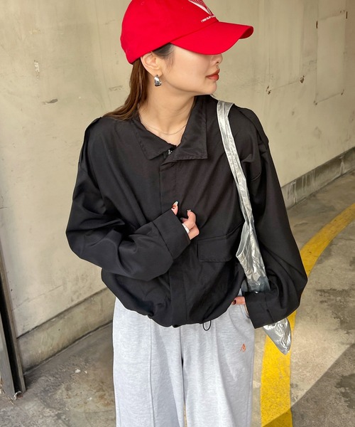 Futier land(フューティアランド)の「スタンドカラーダブルポケットジャケット(ブルゾン・レディース・カーキ/ブラック/ベージュ・FREE)」の10枚目の写真