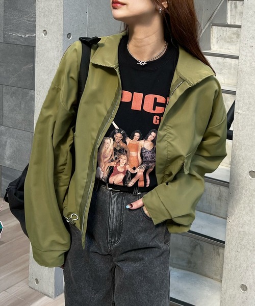 Futier land(フューティアランド)の「スタンドカラーダブルポケットジャケット(ブルゾン・レディース・カーキ/ブラック/ベージュ・FREE)」の14枚目の写真