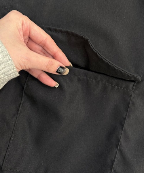 Futier land(フューティアランド)の「スタンドカラーダブルポケットジャケット(ブルゾン・レディース・カーキ/ブラック/ベージュ・FREE)」の19枚目の写真