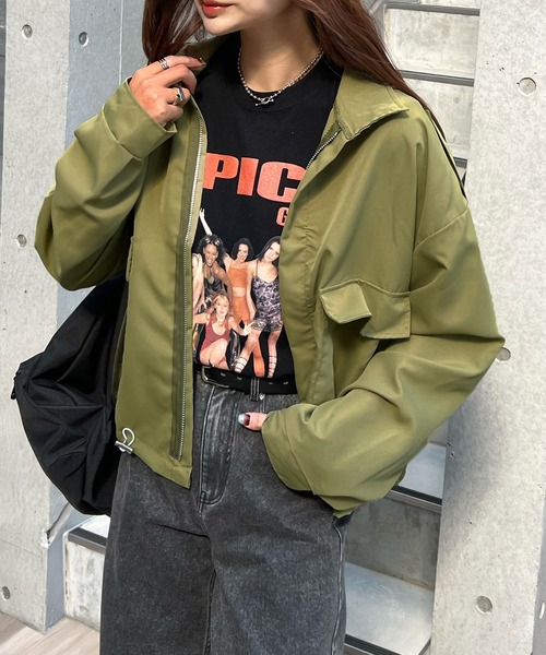 Futier land(フューティアランド)の「スタンドカラーダブルポケットジャケット(ブルゾン・レディース・カーキ/ブラック/ベージュ・FREE)」の16枚目の写真