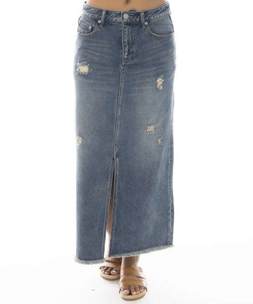 BILLABONG(ビラボン)の「BILLABONG レディース 【BBG BEACHLOVERJEANS】 CRUSH LONG SKIRT DENIM スカート 【2025年春夏モデル】/ビラボンデニムロングスカート(スカート・レディース・ブルー/ライトブルー・SMALL/MEDIUM/LARGE)」の8枚目の写真