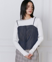デニム風ビスチェ【セットアップ対応】